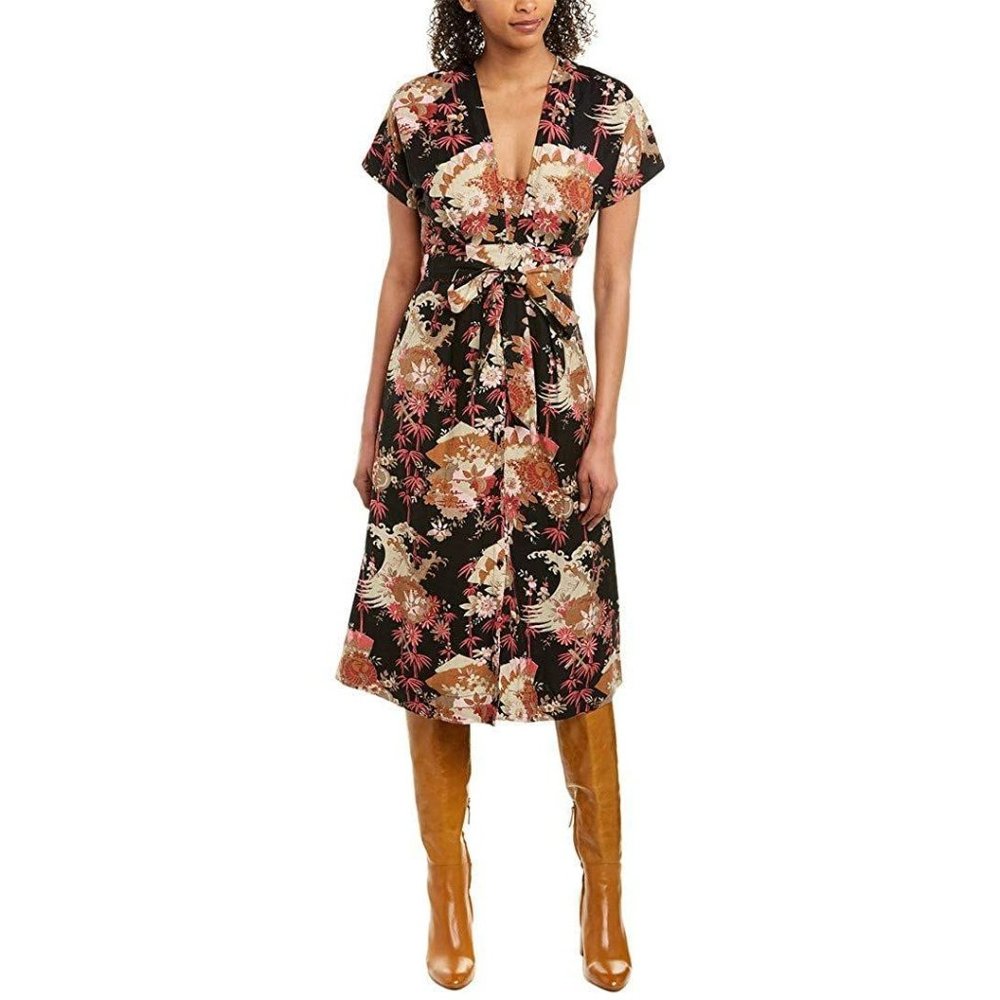 Current/Elliot The Retro Linen Bamboo Midi Dress